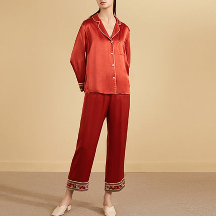 Luxurious 100% Heavy Silk Short Pajama Set Es0011