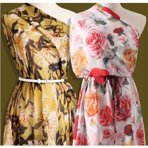 Soft Touch Digital Print Design Silk Chiffon Fabric (XF-0093)