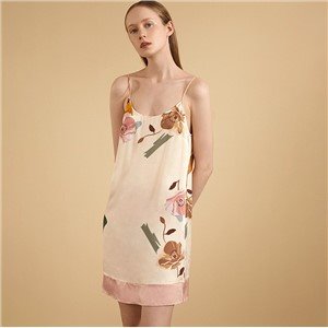 Ladies’ 100% Silk Print Slip Nightdress