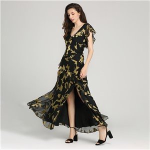 Women's Floral Print Mini Dress with Ruffles