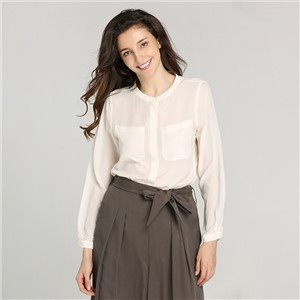 Women Elegant Formal Work Wear Office Shirt Blouse V-Neck Top