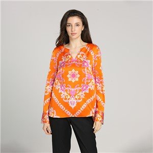 Summer Women Silk Shirts Ladies Long Sleeve Blouse Designs