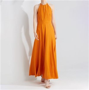 Lady's Viscose Sleeveless Dress with Placement Print & Inner Cotton Viole Lining
