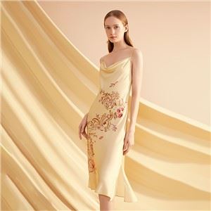 Summer Popular Styles Anti Bacterial Soft Slip Dress Sublimation Organic Cotton Embroidery Manufacturer Organic Cotton Dress