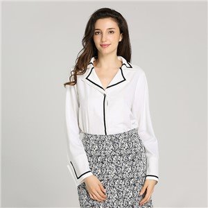 Fashion Office Elegant Chiffon Fabric Lady Shirt