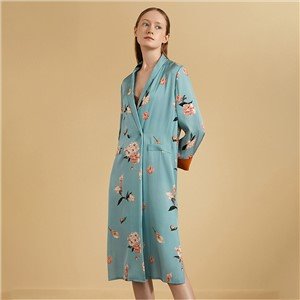 Women's Plush Fleece Robe with Hood Warm Solid Bathrobe