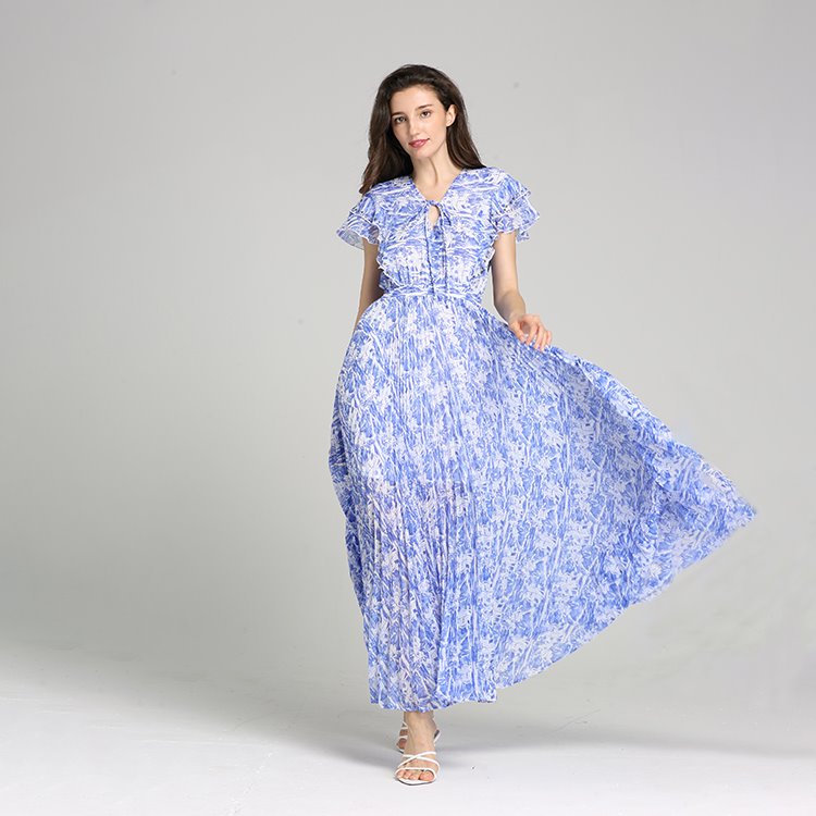Custom Design Prints Blue Prints Women Casual Dress